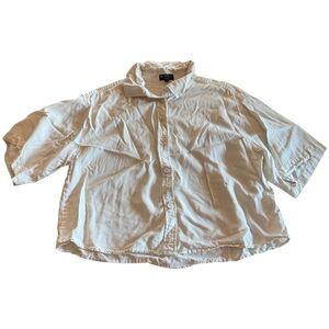 Velvet Heart Los Angeles White Button-Up Short Sleeve Collared Shirt M